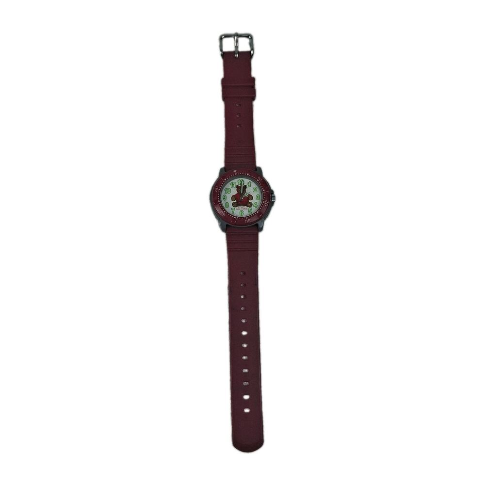 Vintage 90s L.L. Bean L.L. Bear Kids / Women Watch Red Rubber Sport Strap 36mm